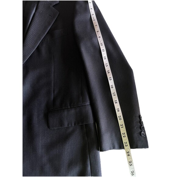 PAL ZALERI Men 38-40R Blazer Designer Wool Pinstripe Suit Jacket Made In Italy - Picture 14 of 16